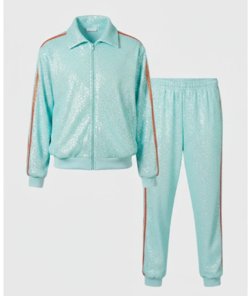 Opalite Taylor Swift Sequin Mint Green Tracksuit | Women’s Sparkle Green Tracksuit Set