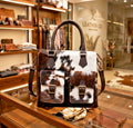 Women’s Genuine Cowhide Leather Tote Bag – Hair-On Hide Shoulder Handbag, Stylish Satchel Purse